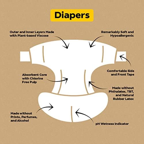 DYPER Вискоза от Бамбук Бебешки Пелени Размер 4 + 5 Опаковка Мокри Кърпички | Естествени съставки|, Изработени