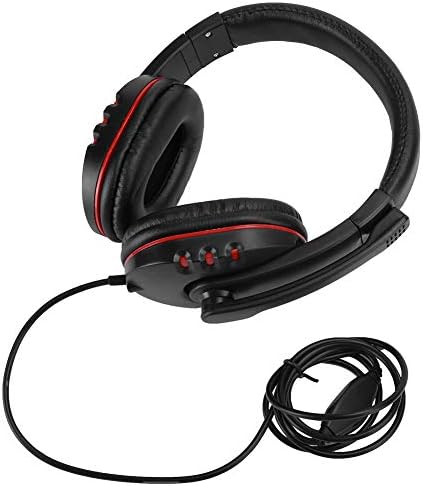 Меки слот за слушалки, Слушалки 3.5 мм Ергономичен дизайн за PS4, Xbox и PC (черно-червено)