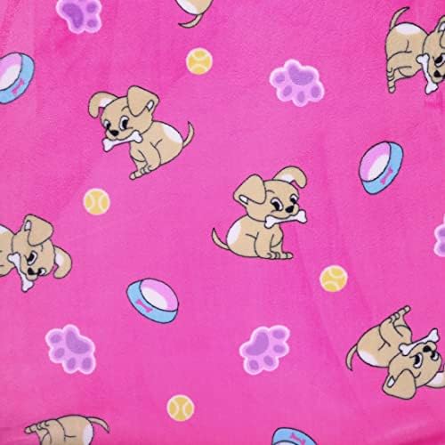 Купа за кученца от руното фланела Mook Fabrics, розово, болт на 12 ярда
