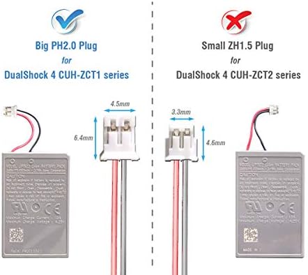 ElecGear 2 бр. Сменяеми батерии за контролер PS4 V1-3, литиево-йонна Акумулаторна батерия с капацитет от 1500 mah