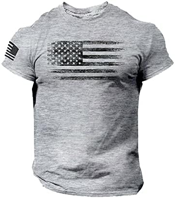Патриотични тениски UBST за мъже, 4 юли, Американското знаме, Приталенная Тениска с кръгло деколте и къс ръкав в Ретро стил,
