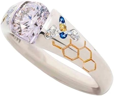 Пръстени с кристали за момичета, Просто Женски пръстен във формата на пчела, Инкрустированное Цирконий, Универсална