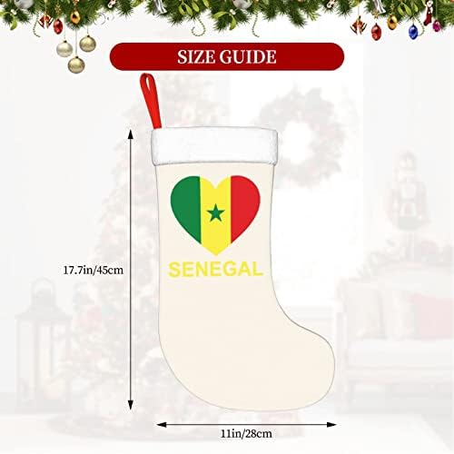 QG ZZX Любов Сенегал Коледен Отглеждане на Коледни Чорапи, Камина Окачен на Стелката 18 Инча(А) А) Празнична Украса
