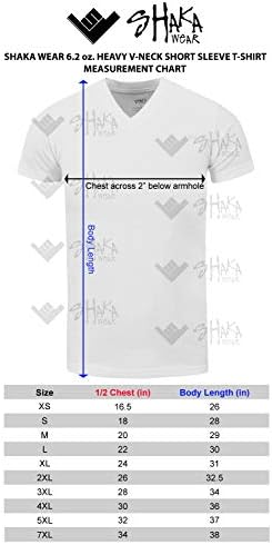 Мъжки Памучен Тениска в тежка категория – Базова 6,2 Унции, Къс Ръкав, V-образно Деколте, Однотонная Тениска,