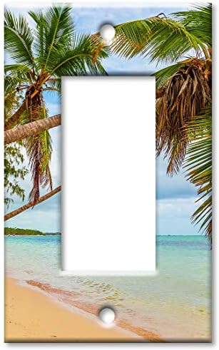 Художествени Чинии Двустепенна Стенни Тампон Върху Контакта - хавлии за Плаж, Палми Над водата