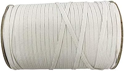 Сплетен еластичен кабел /еластичната въже / еластична лента /вдигане на еластичната макара от еластичен трикотаж ширина 2/8 инча (сиво-бяла, 15 ярда)