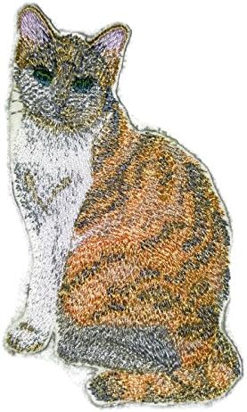Невероятни портрети на котки на поръчка [Костенурки котка], Бродирани желязо нашивке [4,5 х 3,5] Произведено в САЩ]