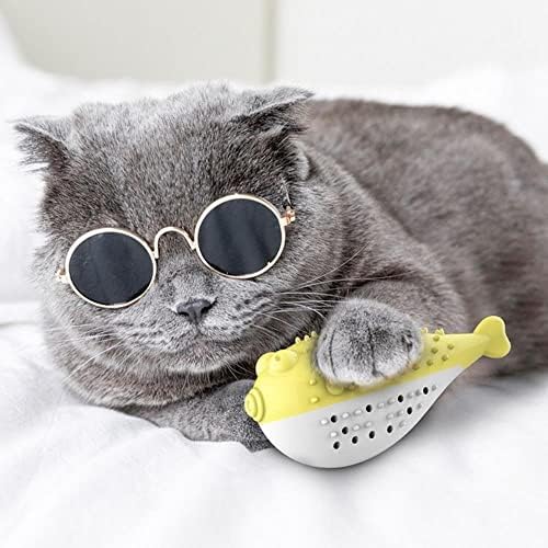 OALLK Играчка за Котки с Формата На Риба Четка за Зъби за Еднократна Употреба Имитация на коча Рибешки Зъби Лоша Почистване