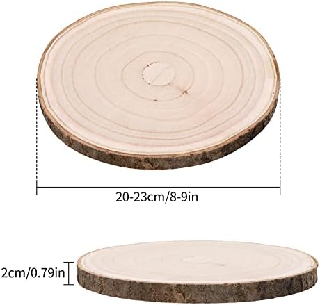 Естествени Кръгли Дървени Филийки 6 Опаковки 8-9 сантиметра Недовършени Дървени определени Кръгове САМ Занаяти Дървени