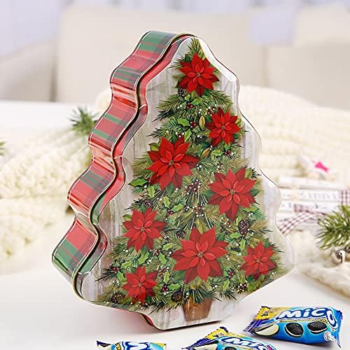 4 Бр Коледна Лидице Подарък Кутия Метална Кутия За Бисквити Контейнери За Съхранение на шоколадови Бонбони,