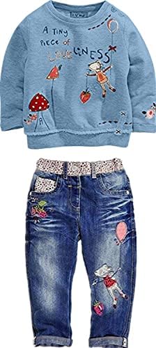 LUKYCILD/ Облекло за малки Момичета; Дрехи за момичета от 3 години; Топ с дълги ръкави и цветен Печат За малки