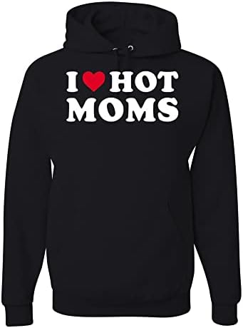 мъжки hoody wild custom apparel I Heart Hot Moms С качулка