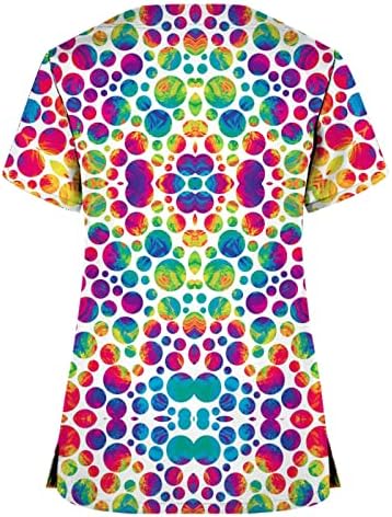 Момичета Дълбоко Деколте Блуза От Ликра Работна Анатомия Търкане Блузи С Ръкави Градиентный Дъгата Цветна на тай-Дай