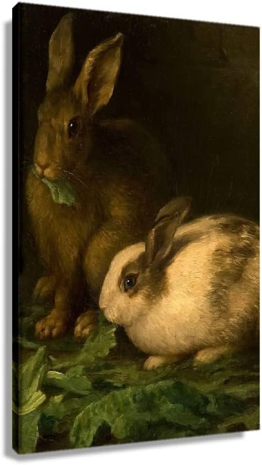Плакат със заек-заек, Украса за стена на изкуството, Платно В рамка, Щампи на животни, Реколта Произведения на