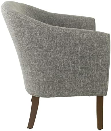 Модерен стол HomePop с акцент под формата на бъчва, шиферно-сив