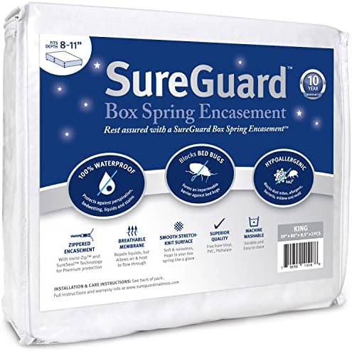 Разделени пружинен комплект SureGuard Box King Size SureGuard Box - Водоустойчив, защитен от леглото дървеници,