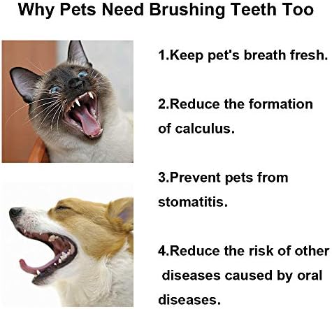 Четка за зъби KnocKconK за котки с мини-мека глава, Плътна четка За дълбоко почистване на зъбите домашни любимци, Безопасна и ефективна Грижа за устната кухина, Четка за