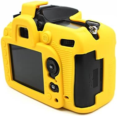 D7200 Силиконов Калъф, Гумен Корпус, предпазител за огледално-рефлексен фотоапарат Nikon D7100 D7200, Жълт