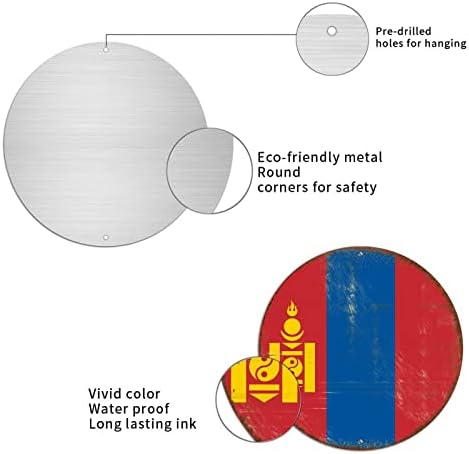 Знаме на Монголия Ретро Метална Табела Реколта Лидице Знак, Монголски Стенни Табели Лидице Табела, Украса на Фермерска