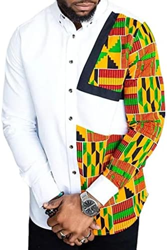 Мъжки Ризи RVOLN в африканския стил, Върхове с принтом, Stud Тениска, традиционно Облекло Дашики с дълъг ръкав,
