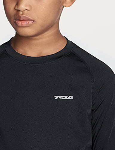 Компресия Ризи TSLA Kid 's & Boy' s Cool Dry с дълъг ръкав, Спортни Тренировочная Риза, Спортна Тениска с Базовия