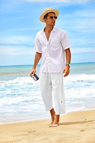 Мъжки Бельо Зреещи COOFANDY, Ежедневни Панталони капри с Еластична гумена лента На Талията, Широки Плажни Панталони
