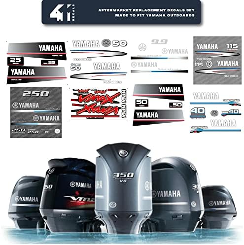 Подмяна на 411 Етикети на вторичния пазар за Yamaha 80 Четиритактов (2002-2006 Година) Сиво-бял Набор от стикери