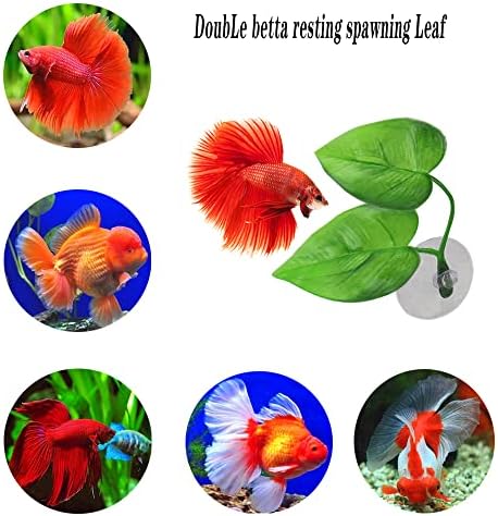 Подложка за рибни листа HXGNLOMD - (Дизайн с две листа, един голям и един малък) Подобрява здравето на Betta, имитиращи
