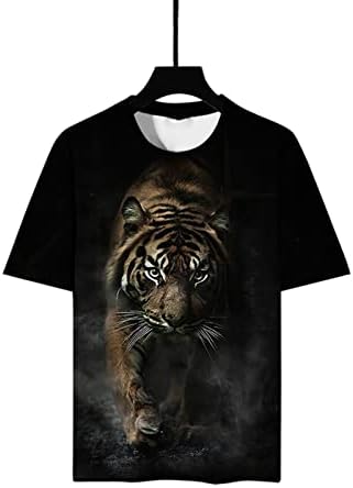 Мъжка тениска с графичен Дизайн, Хипстерская риза в стил Хип-Хоп с Принтом Тигър и Леопард, Тениска с Къс