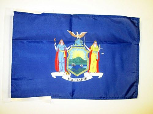 Флаг AZ Флаг на Ню Йорк, 18 x 12 Кабели - Малки знамена на щата Ню Йорк, САЩ 30 x 45 см - Банер 18x12 инча