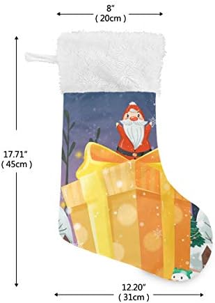 PIMILAGU Дядо Коледа с Подарък Скоростна Голям Размер, Коледни Чорапи, 1 Опаковка 17,7 , Окачените Чорапи за Коледна