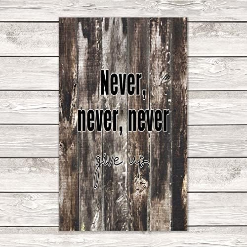 Дървена плоча, Никога, Никога, Никога Не Се отказвай. Създай свой Собствен Знак Декор на детска стая 12x20 инча