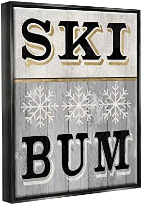 Стенен Знак Stupell Industries Ski Bum във формата на Снежинка в Плаваща Рамка, Дизайн Livi Фин