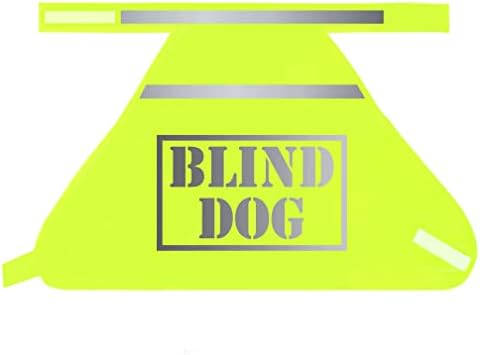 Сляпо Куче, с висока видимост Hi Vis Неоново Жълто Отразяваща Жилетка Сигурност за кучето през нощта или в зони с интензивен