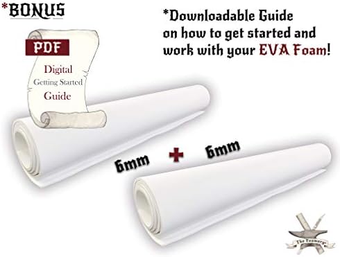 Комплект за cosplay от 2 опаковки пяна EVA - 2: Листове с дебелина 6 мм (бял), с размери 35 x 59 см, Ултра-висока