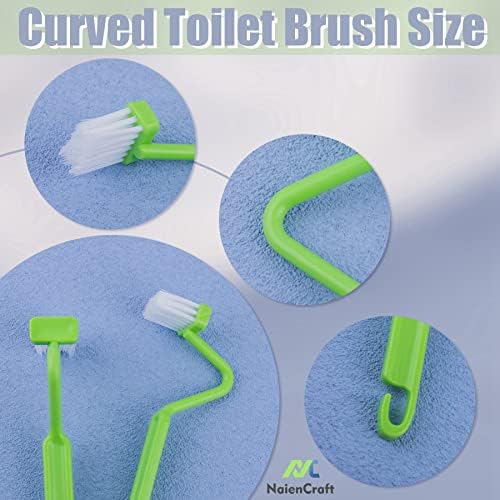 NaienCraft, комплект от 4-те V-образни извити тоалетни за зъби, пластмасова четка за тоалетна за баня, кухня, зелена