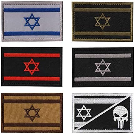 Нашивка на Тактическа военна лента за ръка с израелски флаг, Бродирани Морална еврейската Звезда на Давид 2x3, Пришитая