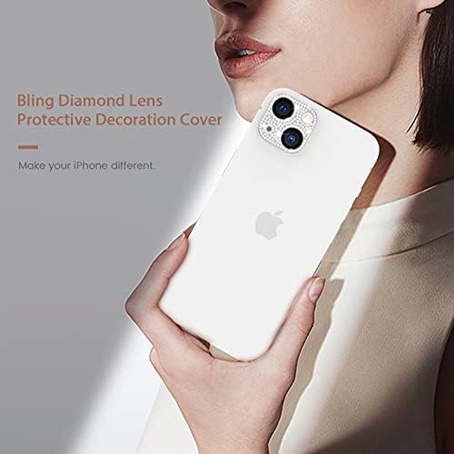 Метално Защитно фолио Goton Bling за iPhone 14 Plus и обектива на камерата на iPhone 14 [Без стъкло], Блестящ Брилянт капак