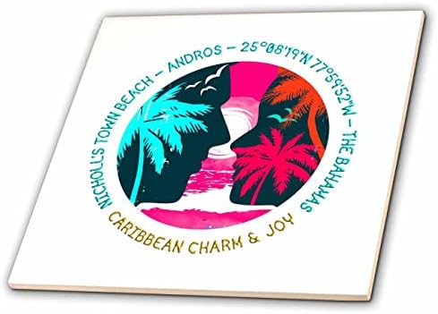 3 Градски плаж Роза Никълс, Северен остров Андрос, Бахамски Острови, подарък плочки за пътуване (ct-364572-4)