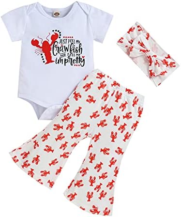 Xbgqasu/ Комплекти дрехи за новородени момчета и момичета с расклешенным дъното, Плъзгачи, с къси ръкави и надпис,