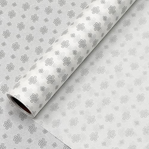 [SSAGAM] Ролка бяла амбалажна хартия черница (20,87 x 393,7 инча) / 48 г лесно хартия Ханджи Енму-джи, ролка с модел