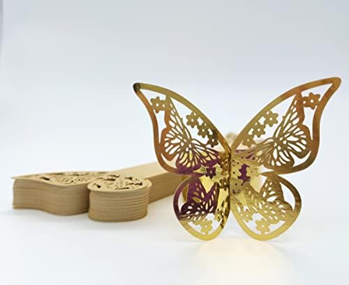 Wlirantim Златни Пръстени за салфетки хартия с пеперуда, Определени от 200 бр, стойка за Хартиени Салфетки от