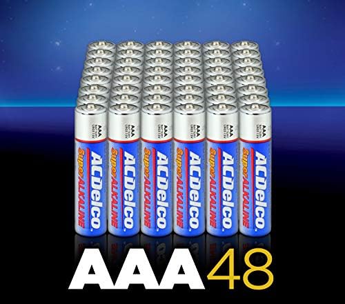 ACDelco 24-броя батерии тип АА, суперщелочная батерия на максимална мощност, отново закрываемая опаковка и ACDelco 48-броя батерии