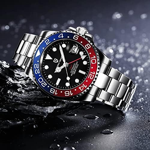 Мъжки часовник BENYAR Pagani Design GMT, Луксозни Механични Часовници от Сапфир Стъкло, Водоустойчив Автоматичен