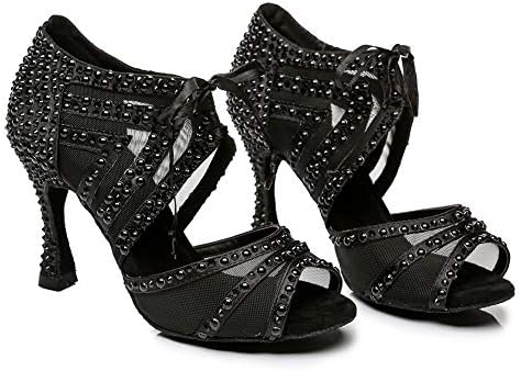 Танцови обувки с кристали HROYL за Жени, Сватбени Танцови Обувки, Обувки за Латино Танци, Обувки за балет изпълнения,