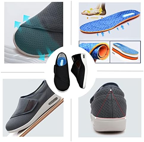 ZGDG/ Дамски Подобрена обувки за диабетици, Обувки за разходка с отекшими крака с Регулируема каишка, Лека окото спортни