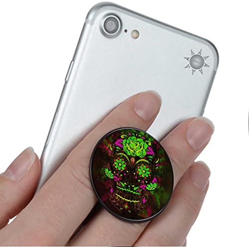 Захарен череп Роза Хелоуин Muertos писалка за телефон, поставка за мобилен телефон подходяща за iPhone, Samsung