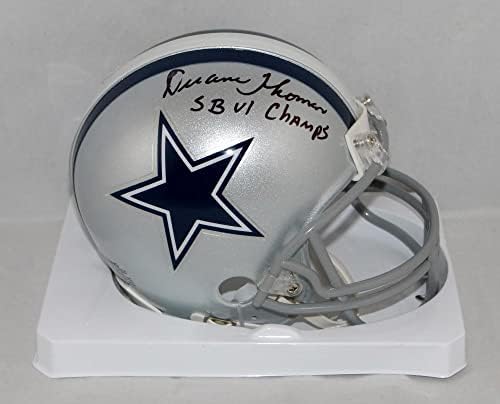 Дуейн Томас подписа мини-каска Далас Каубойс W / SB Champs - Джърси Източник Auth - Мини-каски NFL с автограф