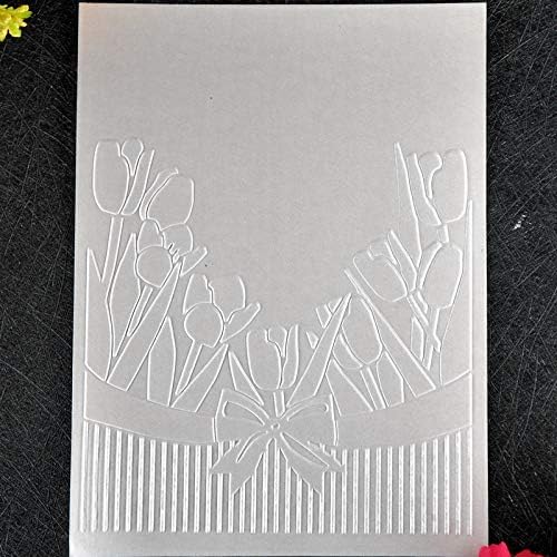 Kwan Crafts Пластмасови Папки с Релефни изображения от лента с цветя Лалета, за Направата на Картички, Scrapbooking, както