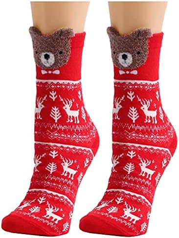 Дамски Чорапи Размер на 7, Женски Коледни Чорапи, Красиви Вълнени Чорапи С Принтом, Супер Меки Чорапи, Чорапи с кръгло